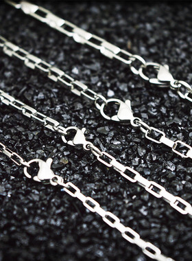 钛钢项链男女款盒仔链裸链单链子