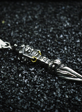 地藏王金刚杵钛钢朋克风吊坠项链