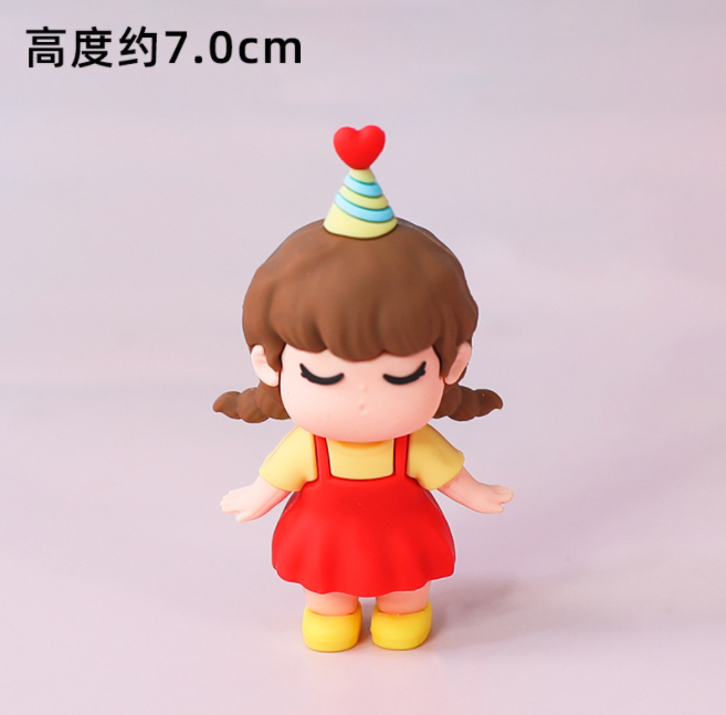 过生日吹蜡烛男孩女孩软胶摆件立体小蛋糕生日派对小朋友蛋糕装饰