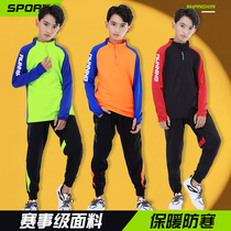 Children Long Sleeve Basketball Suit Sports Suit Boy Girl Warm Badminton Suit Customised Semi-Zip Training Uniform Autumn Winter