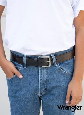 WRANGLER男牛皮休闲日常正装皮带