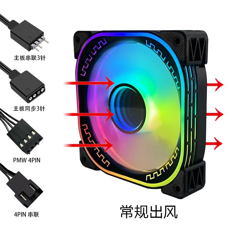 棱镜电脑散热机箱风扇12CM 5V Argb风扇电脑灯光同步台式机箱风扇 - 图2