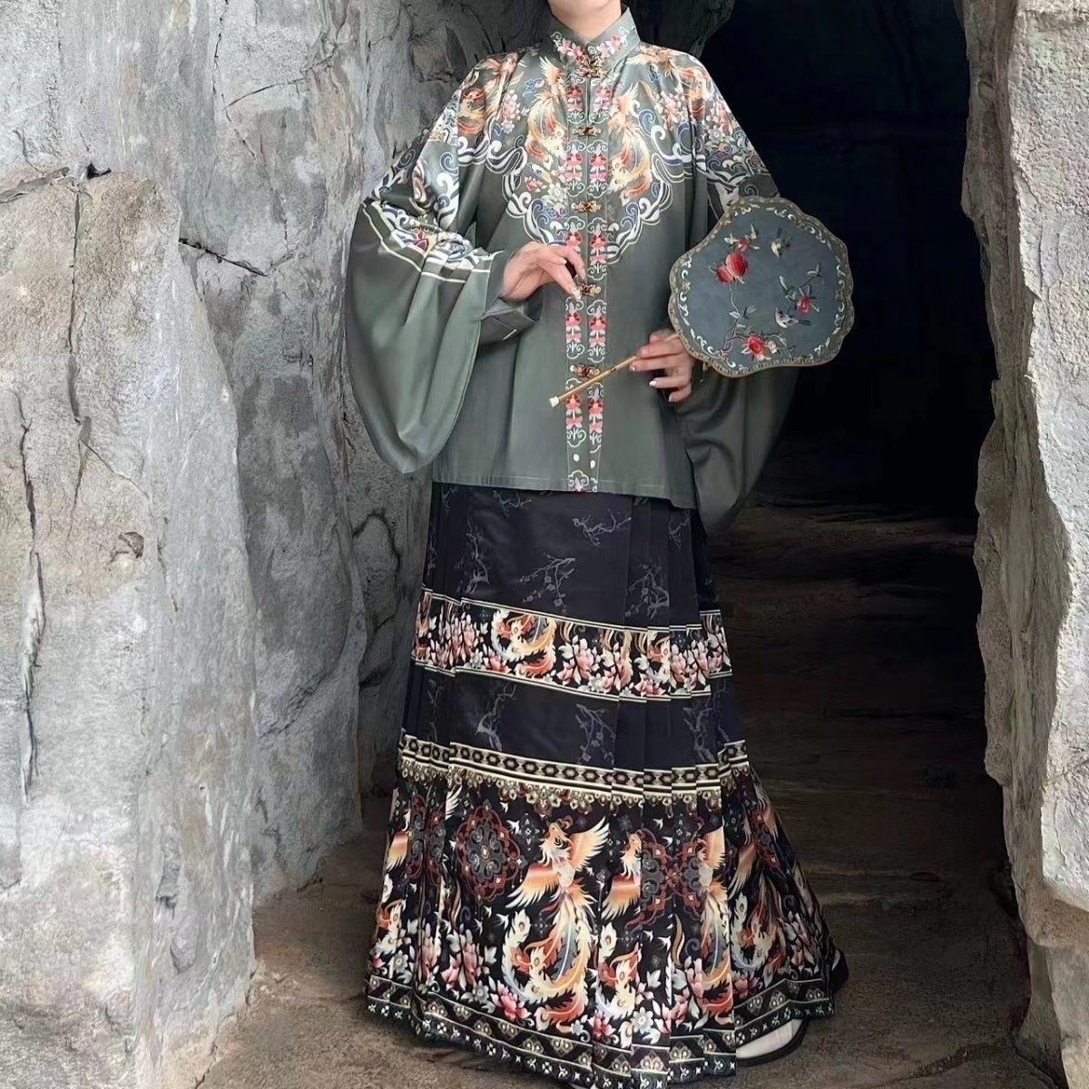 大码汉服女胖mm明制中国风立领琵琶袖日常显瘦马面裙春秋季套装,淘宝优惠券,粉丝福利购,淘宝优惠卷