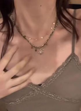 进口绿野仙踪~百搭小众项链2025新款爆款高级感叠戴串珠复古锁