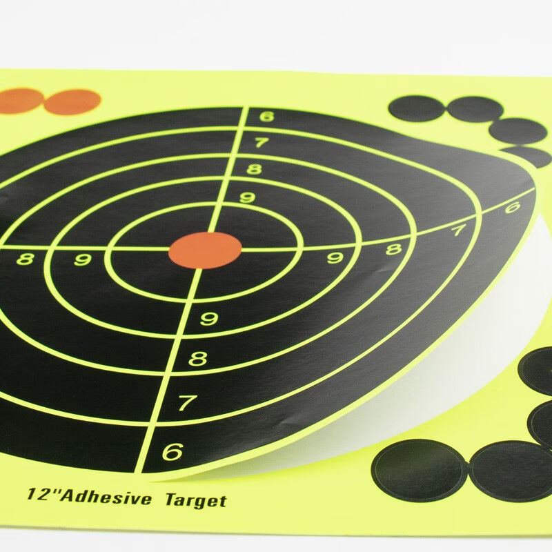 海斯迪克HKLY-15312寸狩猎训练靶纸卡纸荧光不干胶射击枪靶纸飞溅 - 图2