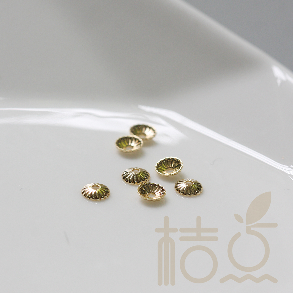 DIY饰品铜配件4mm花托 珠托 珠帽 几何图形(4123C) - 图2