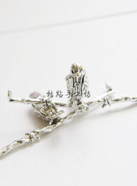 diy饰品合金树叶几何风欧美古银