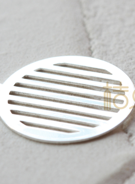 DIY饰品黄铜配件 27*25mm 镀厚金银圆片条纹 铜片耳饰挂头(4370C)