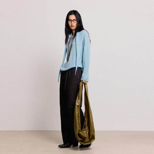 小麦檬Pure:Moment:秋冬加绒百搭棕色休闲裤商场同款4GA154241 - 图0