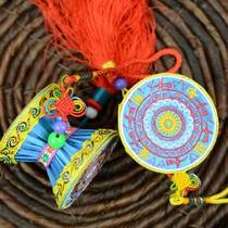 Guangxi Zhuang Peoples Museum Magnificent Embroidered Cloth Art Bronze Drum Pendant Remember Gift Folk Characteristic Handicrafts