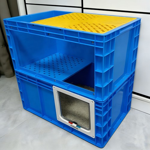 大号猫砂盆易清洗防带砂双层猫砂盆高颜值双层室内大猫专用猫砂盆 - 图1