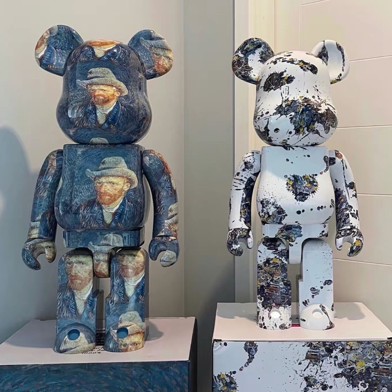 bearbrick 400%暴力熊积木熊电镀空山基kaws公仔手办客厅装饰摆件-图1