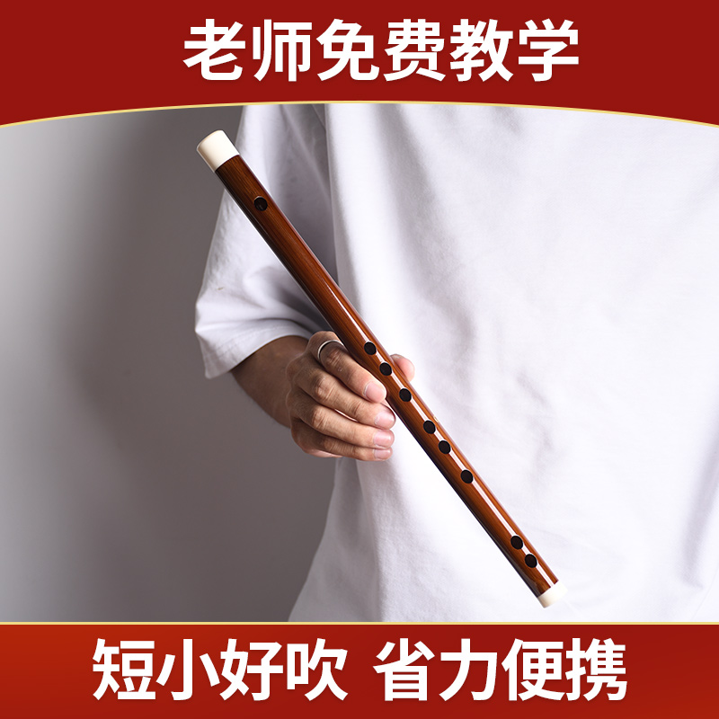良韵乐器旗舰店无膜孔竹笛短笛子随身便携式小乐器gf调初学专业演奏横笛古风自学0