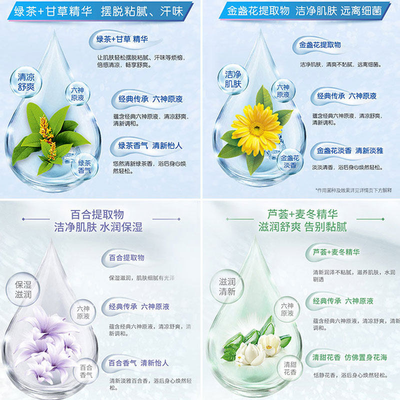 六神绿茶甘草清凉型洗澡沐浴洗脸皂 六神君道香皂