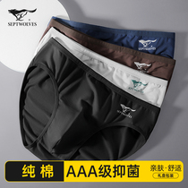 Seven Wolves Mens Triangle Underpants Boys Pure Cotton Bacteriostatic Pants S Big Code All-cotton Loose Breathable Shorts Head