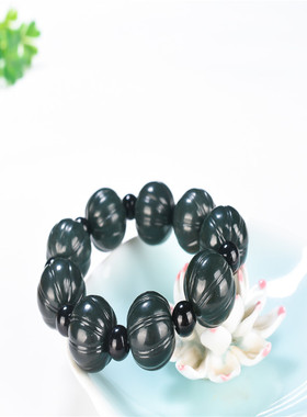 和田青玉手串手链手排玉手链南瓜珠招财手串玉石手镯手链佛珠