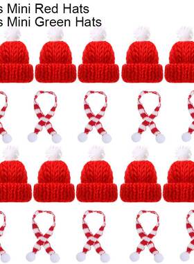 10pcs/20pcs Mini Santa Hat Christmas Scarf 2023 New Santa