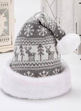 2023 New Snow Deer Knitted Woollen Christmas Hat 30*40cm
