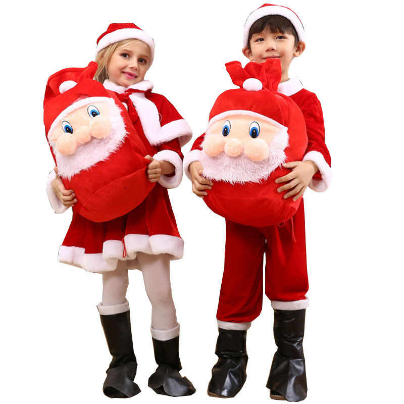 Kids Child Christmas Cosplay Santa Claus Costume Baby X-Mas - 图0