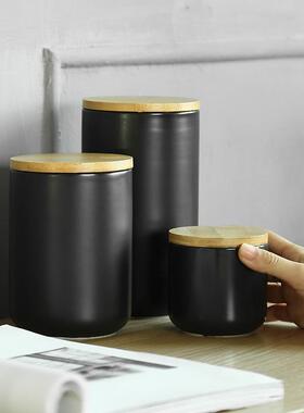 北欧陶瓷密封罐咖啡罐茶