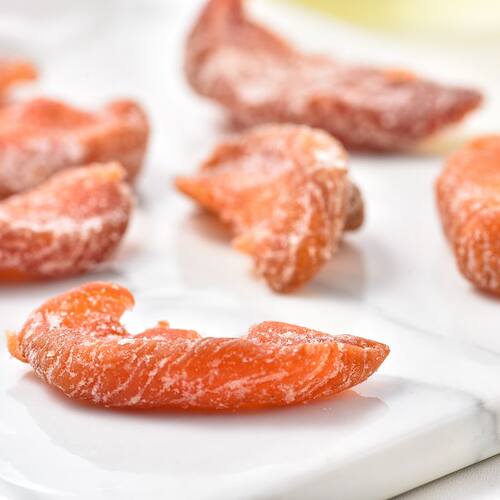盐津桃肉桃干桃条500g果脯梅条肉凉果蜜饯孕妇零食休闲食品话桃条 - 图1