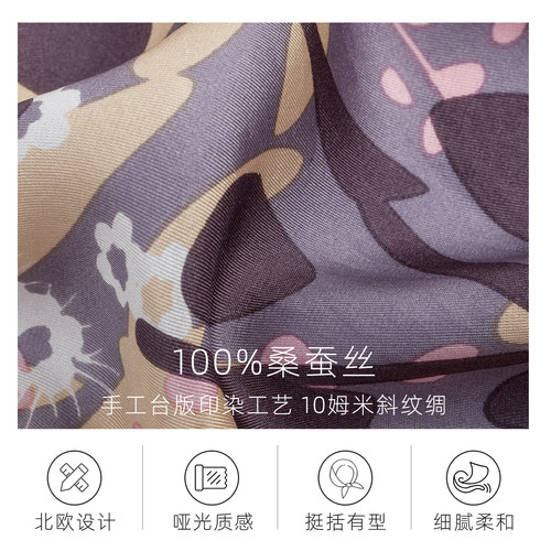 MARJAKURKI玛丽亚古琦真丝丝巾妈妈款桑蚕丝围巾轻奢高级感礼盒装 - 图2