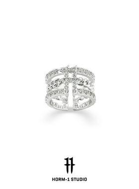 horm-1情侣嘻哈风镶嵌锆石戒指