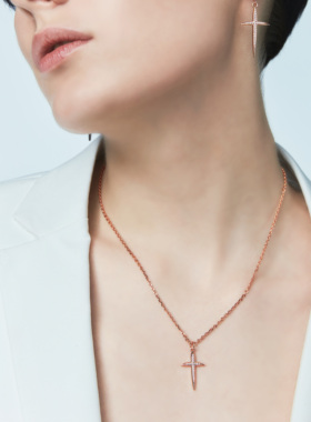 HORM1光十字架项链原创设计纯银