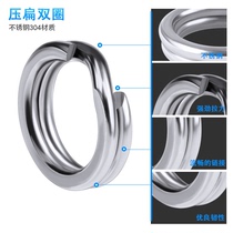 Lujah Tandem Ring Bait Stainless Steel Press Flat Double Ring Powerful False Bait Connector Steel Ring Double Ring Gear Small Accessory