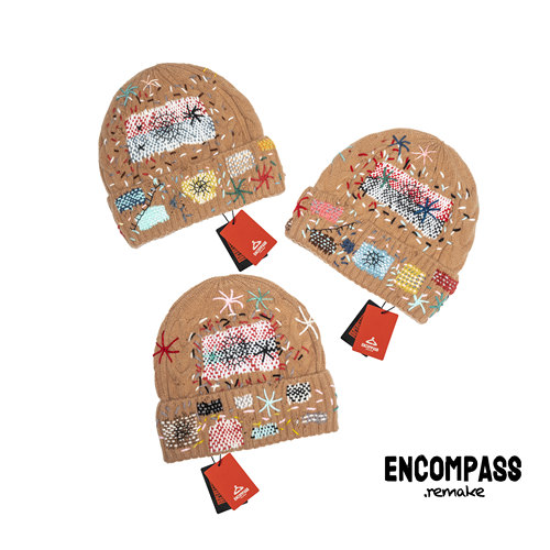 ENCOMPASS Remake 原宿风 Acubi 复古街头 Y2K撞色针织男女毛线帽 - 图2