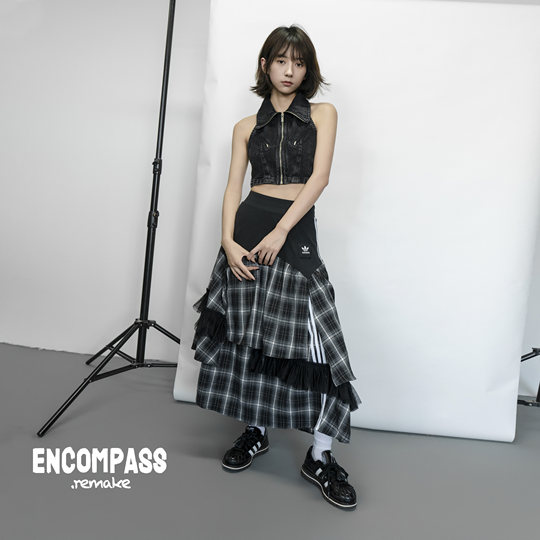 Adidas Clover Remake patchwork plaid skirt Jerseychic ENCOMPASS