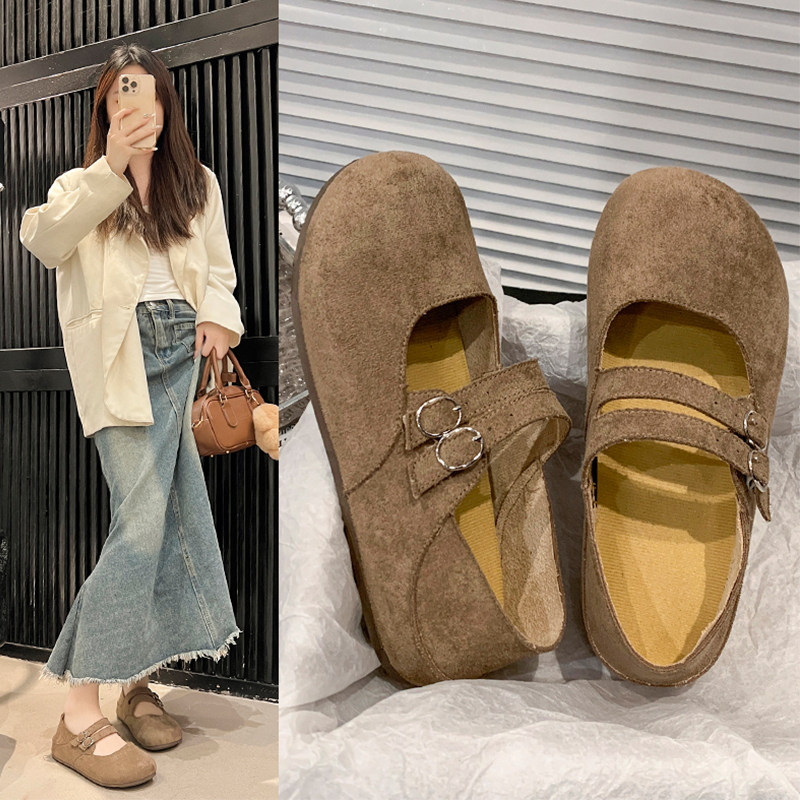 两穿勃肯鞋女2025新款爆款春夏配裙子平底单鞋软底豆豆鞋玛丽珍鞋,淘宝优惠券,粉丝福利购,淘宝优惠卷