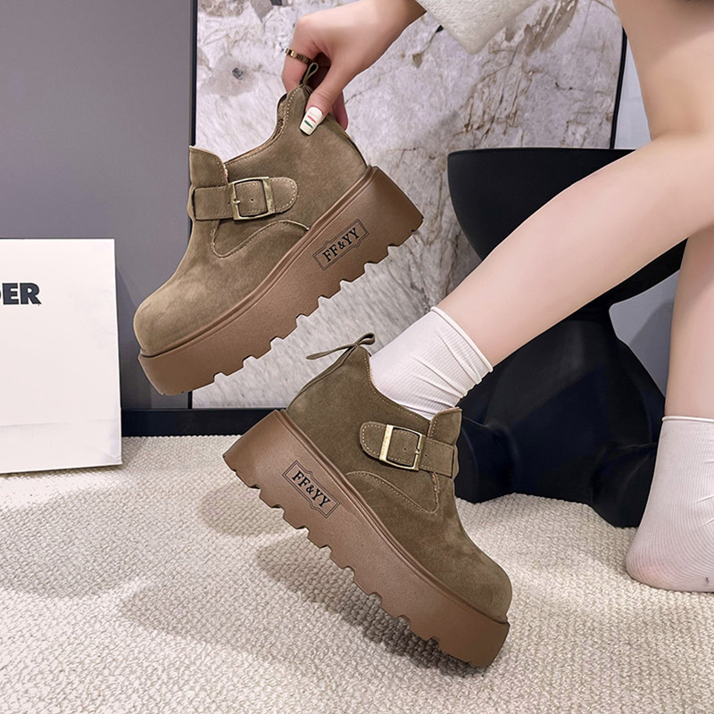 厚底增高勃肯鞋女加绒雪地靴短靴子2025新款冬季高帮女鞋乐福棉鞋,淘宝优惠券,粉丝福利购,淘宝优惠卷