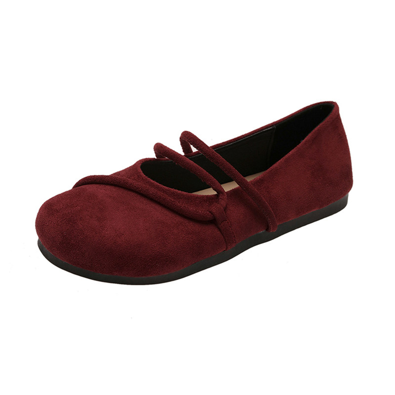 单鞋女平底2026春季新款浅口百搭配裙子一脚蹬绒面复古软底豆豆鞋,淘宝优惠券,粉丝福利购,淘宝优惠卷