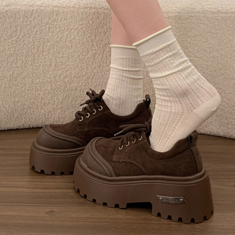 大头鞋女款2026春季新款单鞋复古百搭厚底增高小个子小皮鞋德比鞋,淘宝优惠券,粉丝福利购,淘宝优惠卷