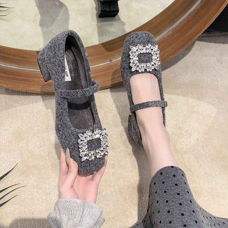 法式玛丽珍单鞋女2025秋季新款高级感气质高跟鞋配裙子水钻晚晚鞋,淘宝优惠券,粉丝福利购,淘宝优惠卷