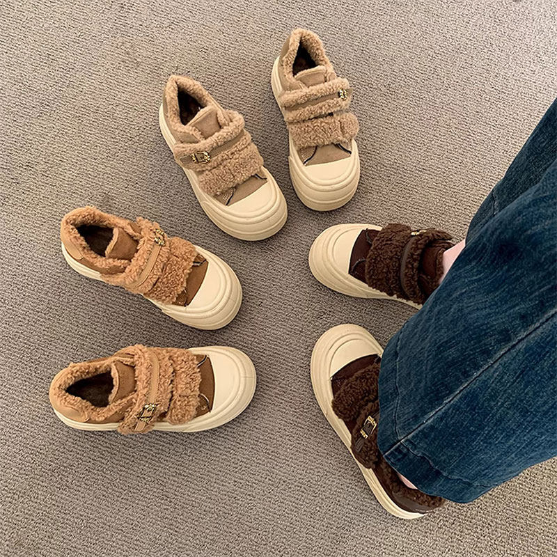 美拉德厚底雪地靴女2026新款爆款冬季加绒毛毛鞋子魔术贴保暖棉鞋,淘宝优惠券,粉丝福利购,淘宝优惠卷