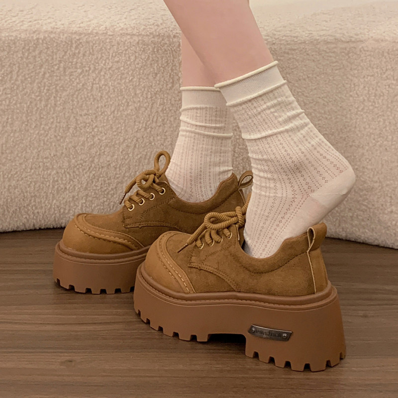 大头鞋女款2026春季新款单鞋复古百搭厚底增高小个子小皮鞋德比鞋,淘宝优惠券,粉丝福利购,淘宝优惠卷