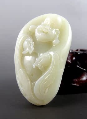 钱塘邮社   和田玉白玉   弥勒佛把件  送证