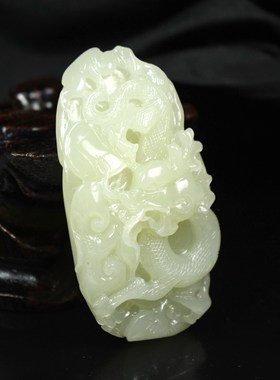 白玉白玉龙腾盛世把件