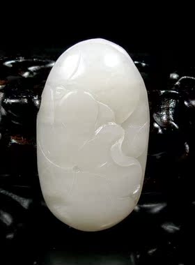 钱塘邮社    和田玉白玉   仙鹤祝寿把件  送证