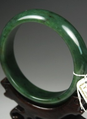 钱塘邮社   和田玉碧玉   手镯 内径61.5mm