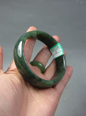 钱塘邮社   和田玉碧玉 手镯 送证 内径61mm