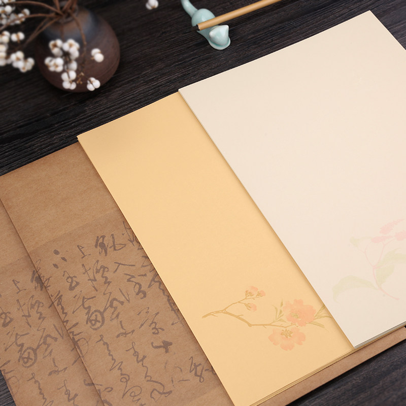 萱雅斋 复古蜡染笺宣纸百花诗笺信笺半生熟 手工信笺本书法小楷行草笺谱创作收藏考级专用蜡染宣纸_虎窝淘