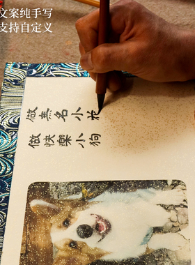 纯手写宠物手足印照片定制相框