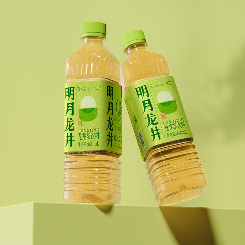 【顺手买一件】平仄明月龙井茶饮料600mL*2瓶无糖清爽绿茶饮品 - 图1