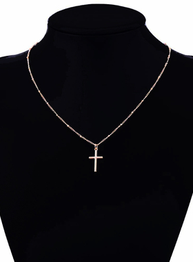 2021 Summer Gold Chain Cross Necklace Small silver cross