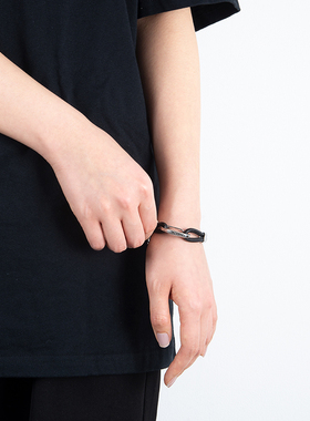 oammi原创设计嘻哈锁扣酷黑手绳