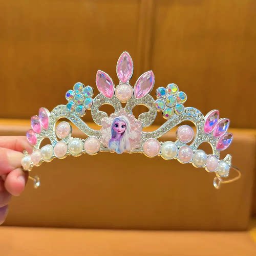 发箍皇冠冰雪奇缘艾莎公主蓝闪钻头箍拍摄道具甜美可爱Elsa女王冠 - 图3