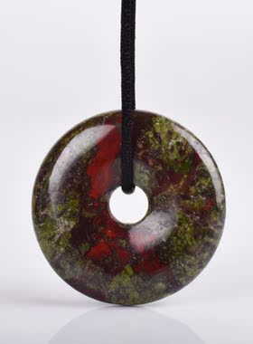 天然玉石挂件水晶玛瑙 diy平安扣吊坠配饰 饰品项链车载挂件定制